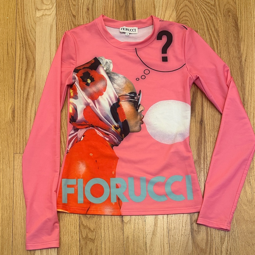 Fiorucci Pink Long Sleeve with Graphic Design - like new